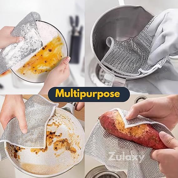 Multifunctional Double Sided Steel Wire Washing Kitchen Cleaner (Pack of 5)