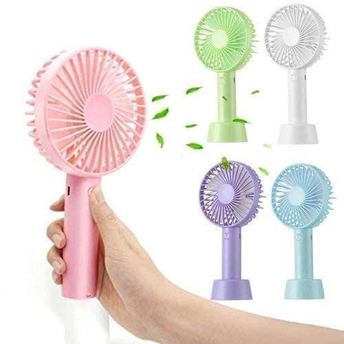 Mini Portable Fan Rechargeable With Stand 3 Speed And Long Lasting Battery Backup