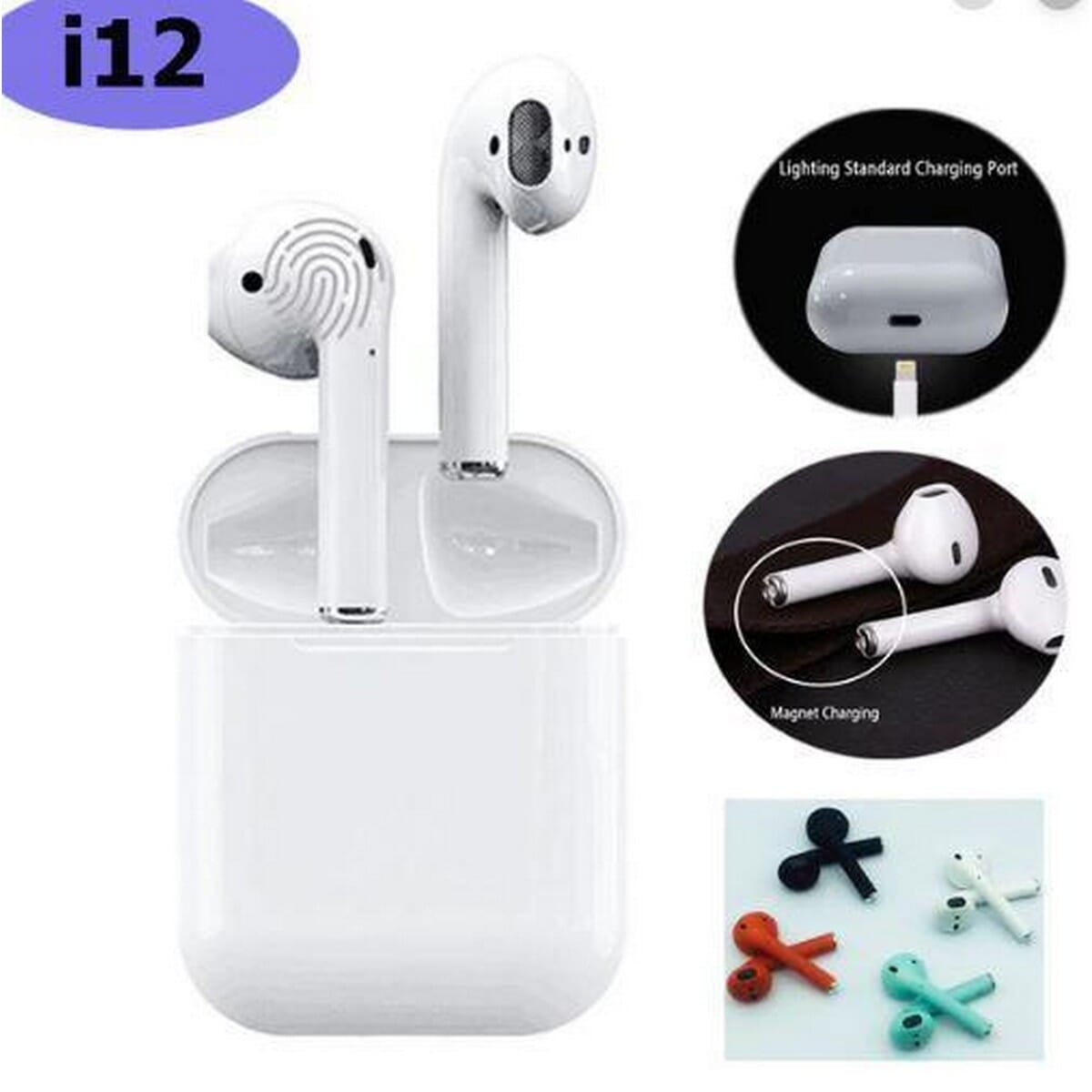 I12 Tws Bluetooth V5.0 earbuds Tws With Charging cable
