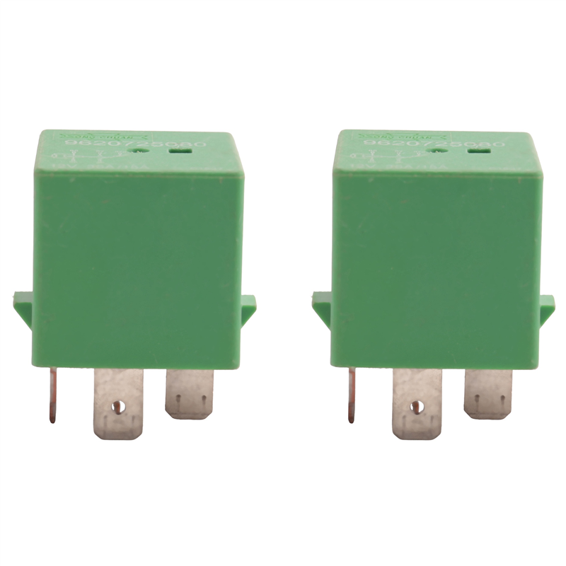 JINMY 2X 12V 35A 5 Pins Cooling Radiator Fan Relay Green 6547TX for 206 207 306 307 406 407 807
