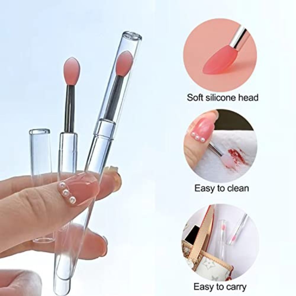 Nail Art Gel Brush & Picker Nail Arts Silicone Applicator Stick Manicure Tools Spatula Stick Nail Art Brushes Nail Brush Tool Mirror Powder Pigment Gel Extension Builder