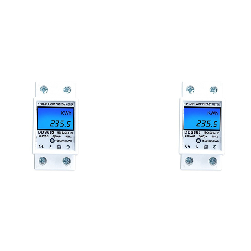 JINMY 2X Din Rail Digital Single Phase Reset Zero Energy Meter AC 220V Kwh Voltage Current Power Consumption Meter A