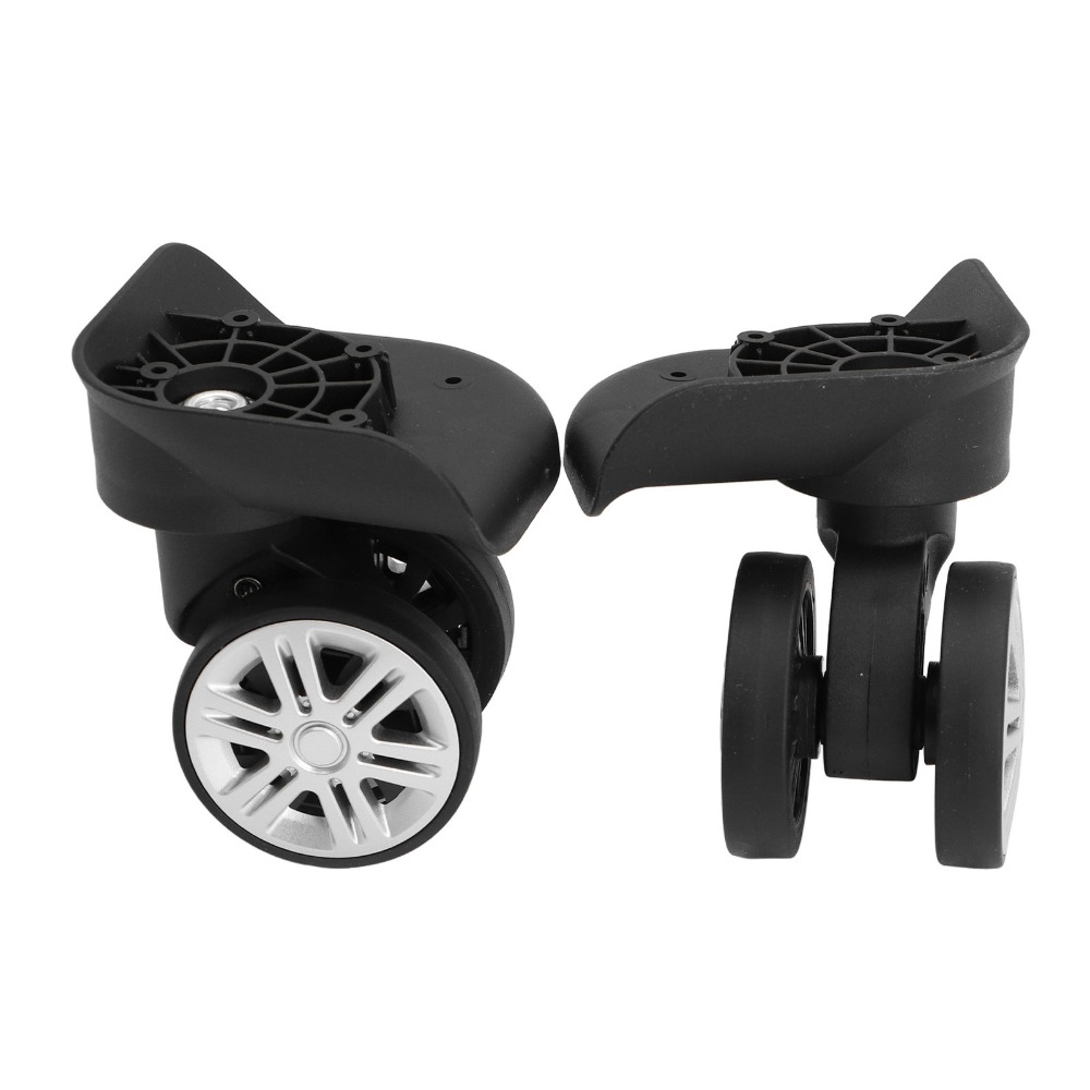 1 Pair Durable Mute Swivel Luggage Wheels Easy Installation Black Suitcase Wheels Spare Wheels Luggage Repair
