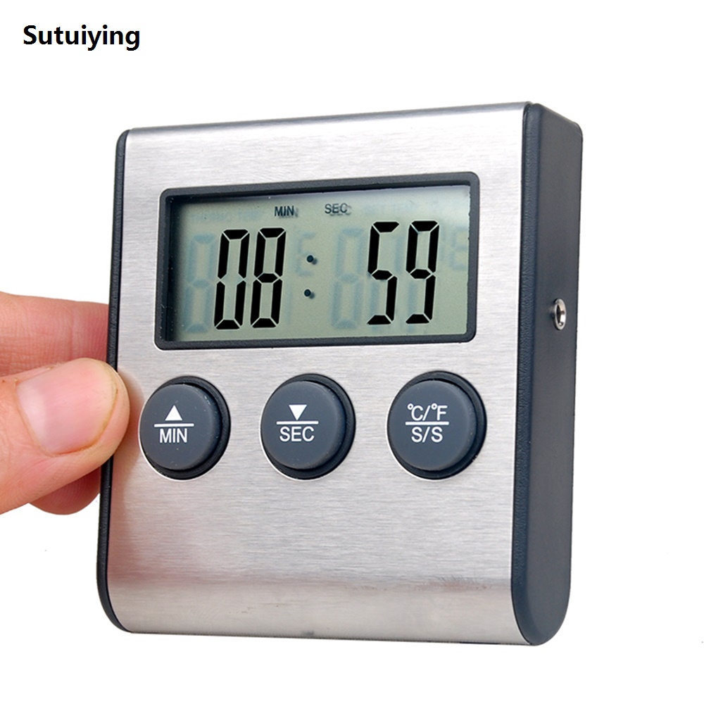 Sutuiying Tp700 Digital Remote Wireless Food Kitchen Oven Thermometer Portable Probe For BBQ Grill Oven Meat Timer Temperature ly Set