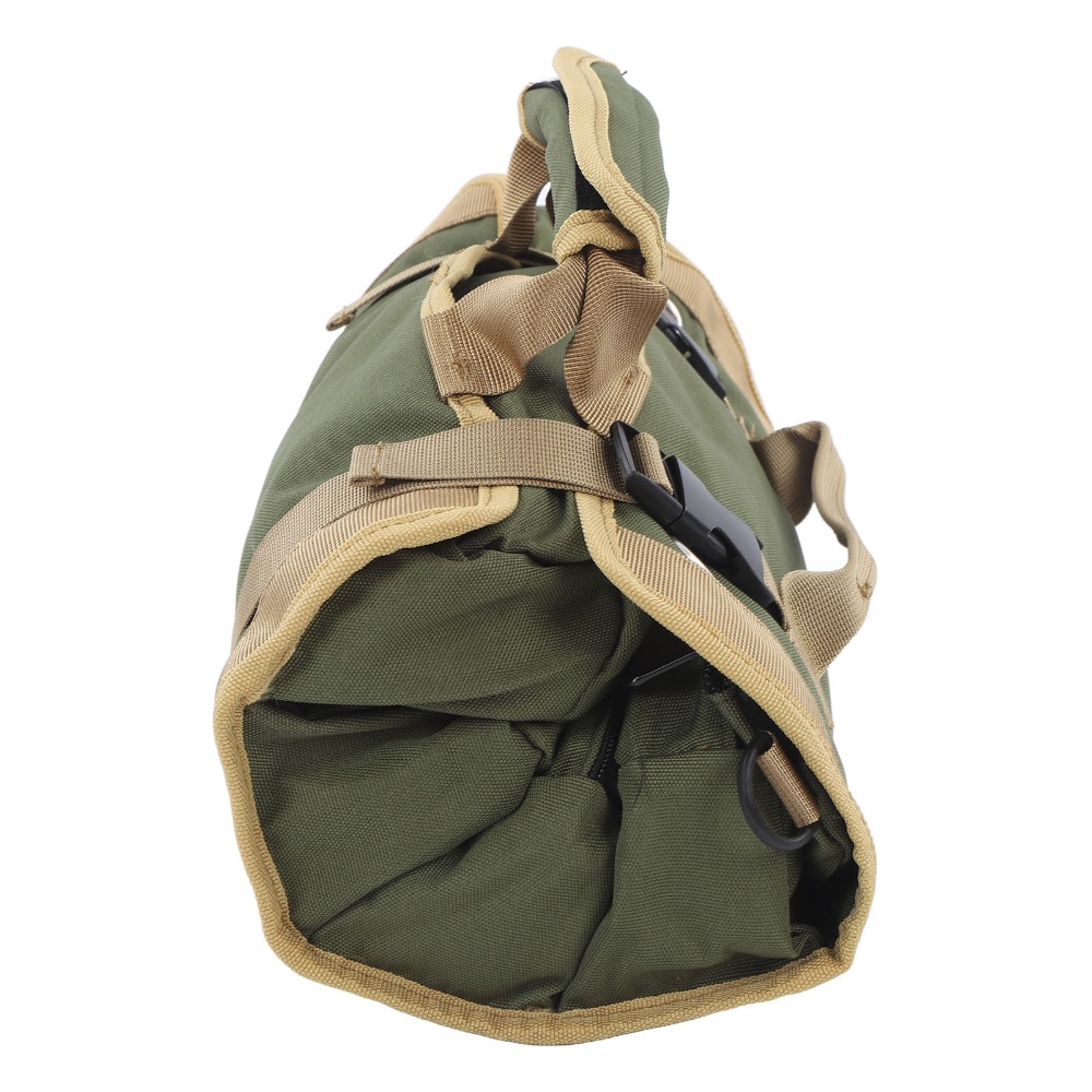 Automotive Repair Oxford Cloth Roll Up Tool Bag Separate Pockets Professional Tool Roll Organizer Easy Carry Green Color Portable Tool Storage Bag Gardening