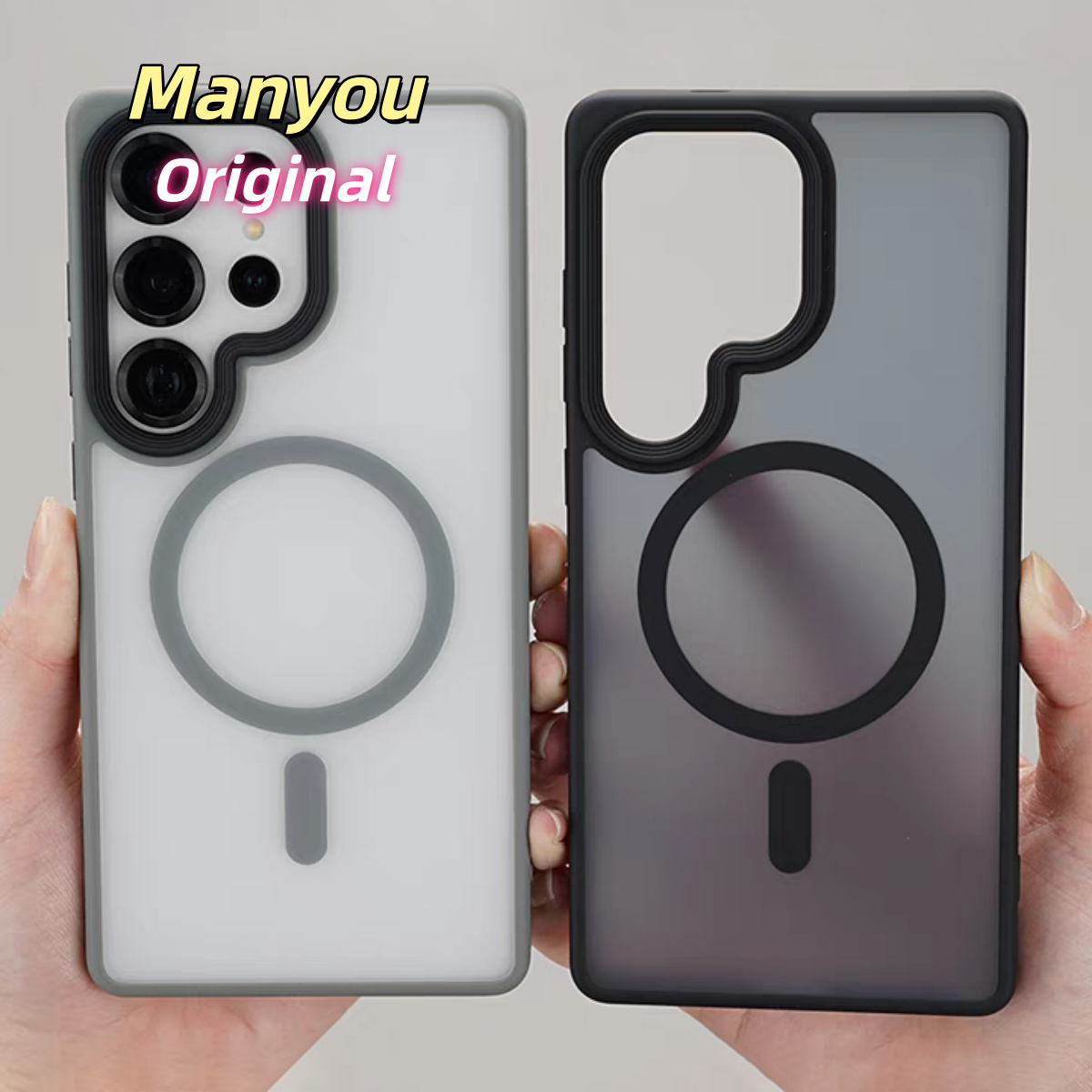 Luxury Matte Translucent For Magsafe Wireless Charge Case For S25 Edge S24 S23 FE S22 Ultra Plus Shockproof Bumper Cover