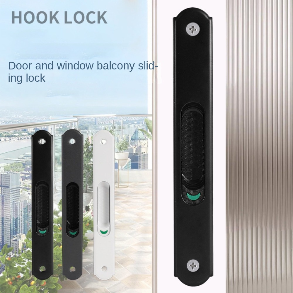New Stainless Steel Sliding Door Lock Invisible Embedded Lock Door Handle Lock Durable Window Latch Sliding Door