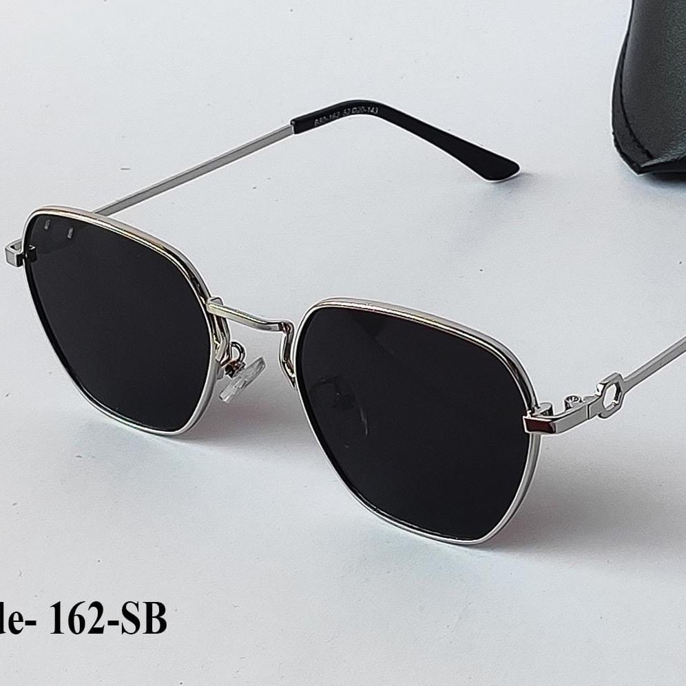 Product details of Uv400+ Premium Sunglass Silver Frame Black Glass For Unisex