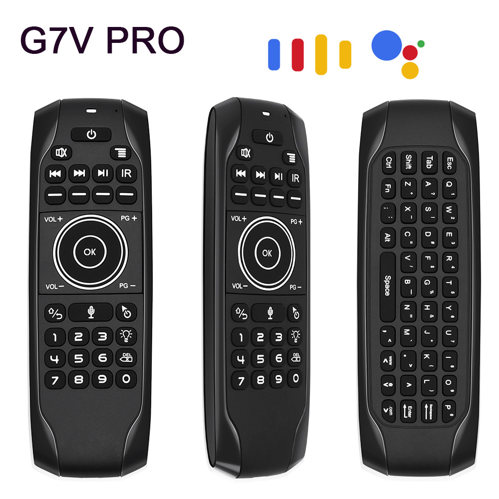 Sales promotion Newest G7V PRO Backlit Voice Gyroscope Wireless Air Mouse with Russian English keyboard 2.4G Smart Voice Remote Control