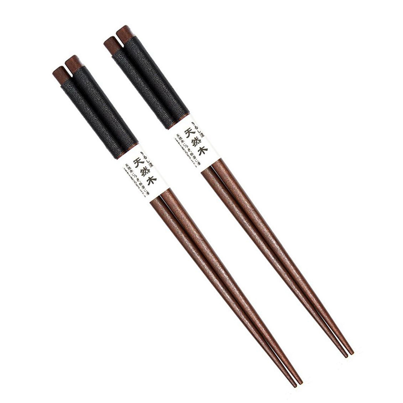 fasdaga 2 Pairs Japanese Natural Wood Chopsticks Value Pack Cooking Tableware Black