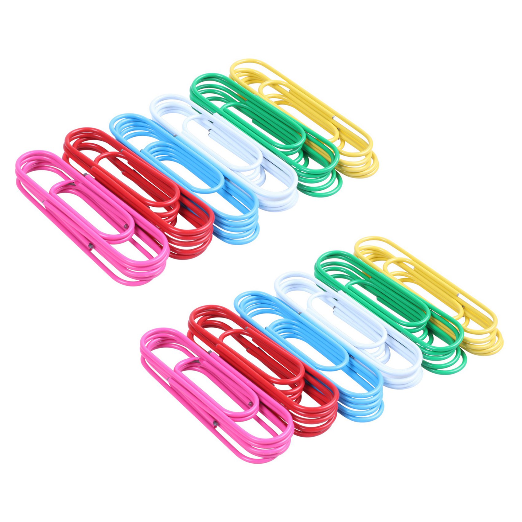 fasdaga Super Large Paper Clips Vinyl Coated, 60 Pack 4 Inch Assorted Color Jumbo Paper Clip Holder(10 cm)