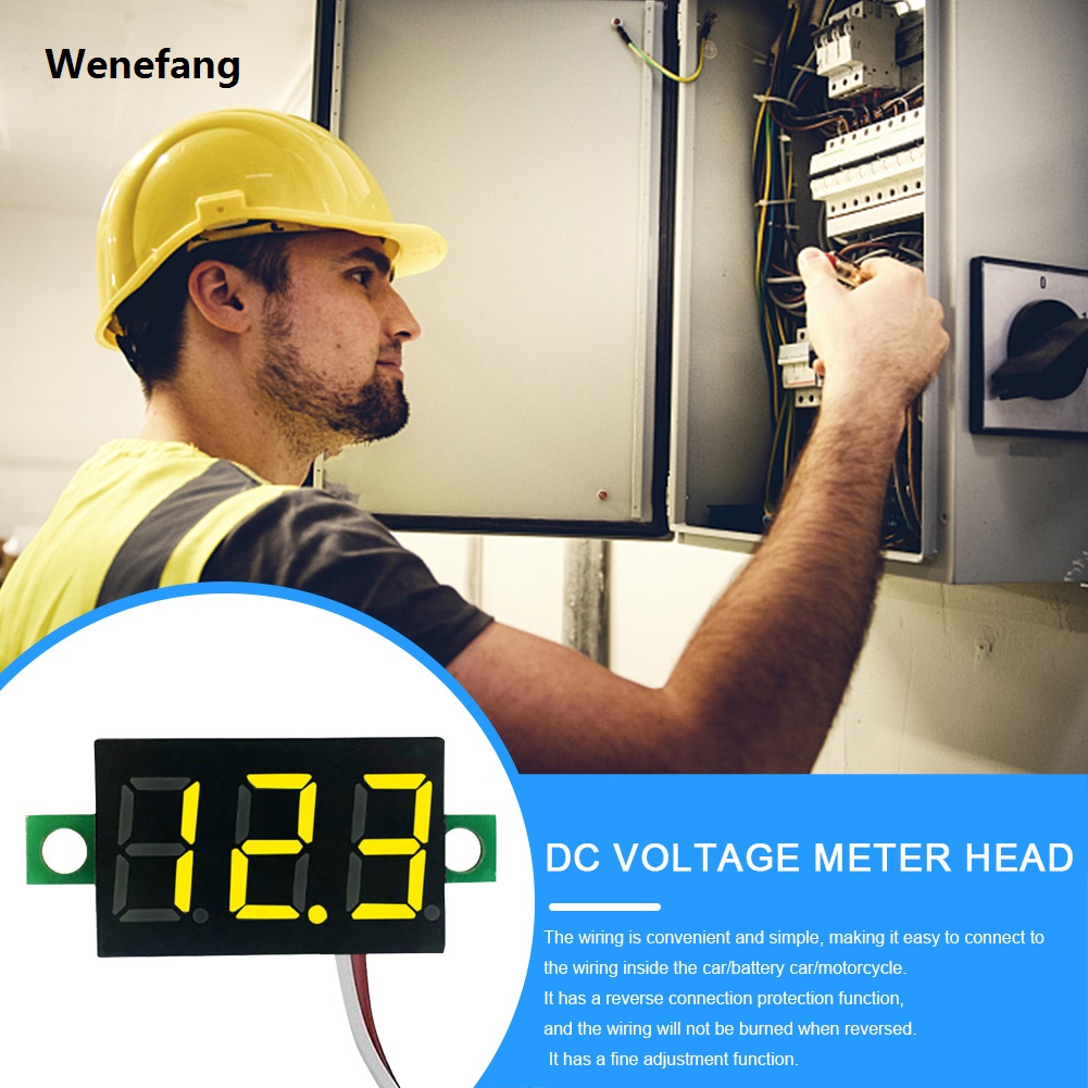 Wenefang 1-10PCS 2 Wires Mini Digital Voltmeter LED Screen Display 0.28 Inch 2025 New DC 5V-30V Voltage Tester Meter Power Voltage Detector Tool
