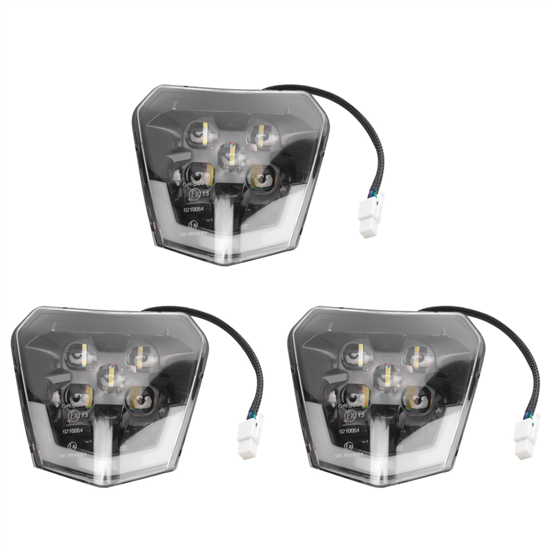 NAMUNY 3X Dirt Bike LED Headlight for Pit Bike ATV TC FE TE EXC XCW SXF SX 125 250 300 350 450 500 530