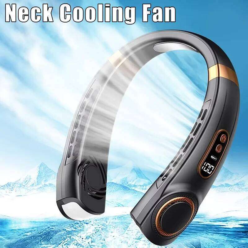 Portable Neck Mounted Typc Charging Adjustable 5-Speed Turbine Neckband Fan Without Blades Suitable For Outdoor Use