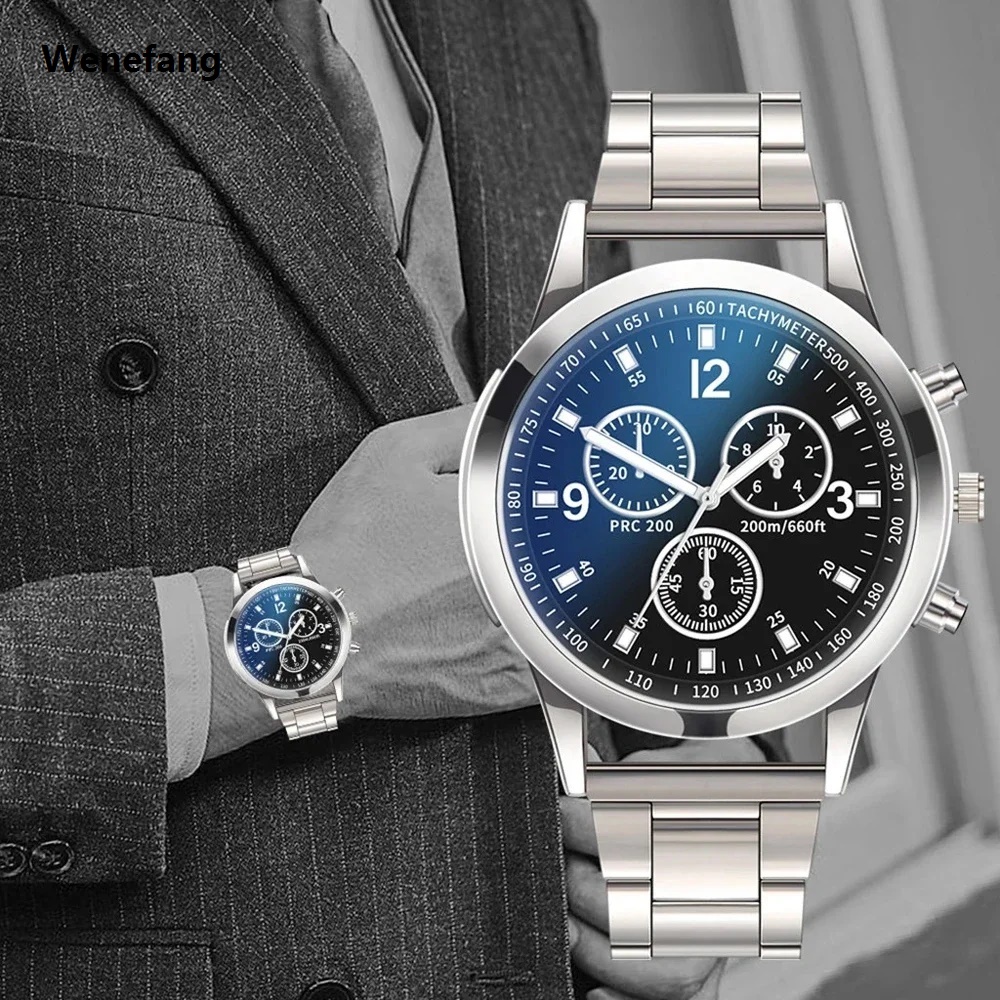 Wenefang 1PCS Men's Fashion Watch Business Trend Leisure Versatile Classic Sales promotion Round Dial Quartz Watch Suitable for Daily Clothing Matching
