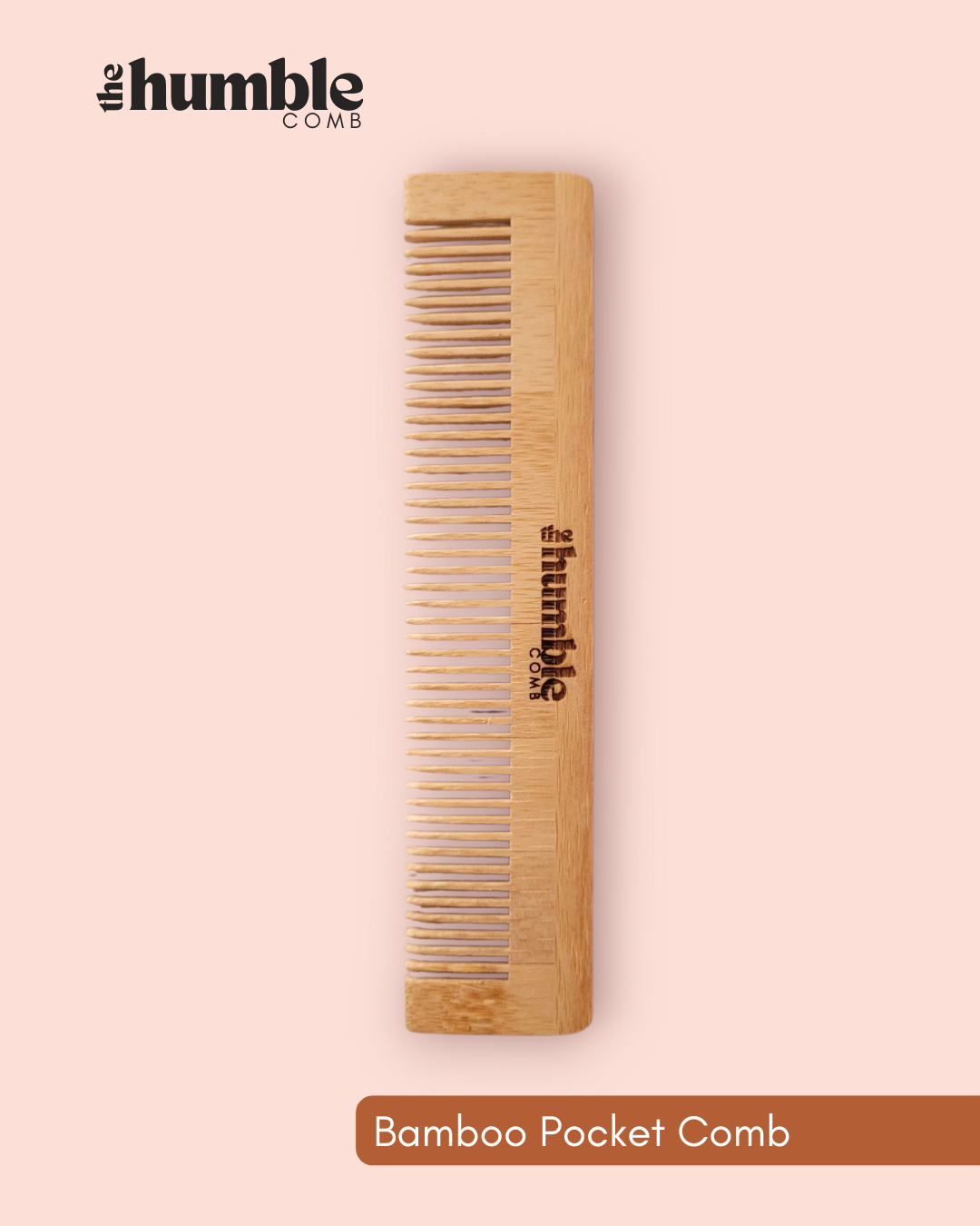 Bamboo Comb Pocket Size | Promotes Healthy Hair Growth | Reduces Dandruff and Scalp Itchiness | Wooden Comb Environmentally Friendly | 100% Natural - The Humble Comb by Humble Nepali