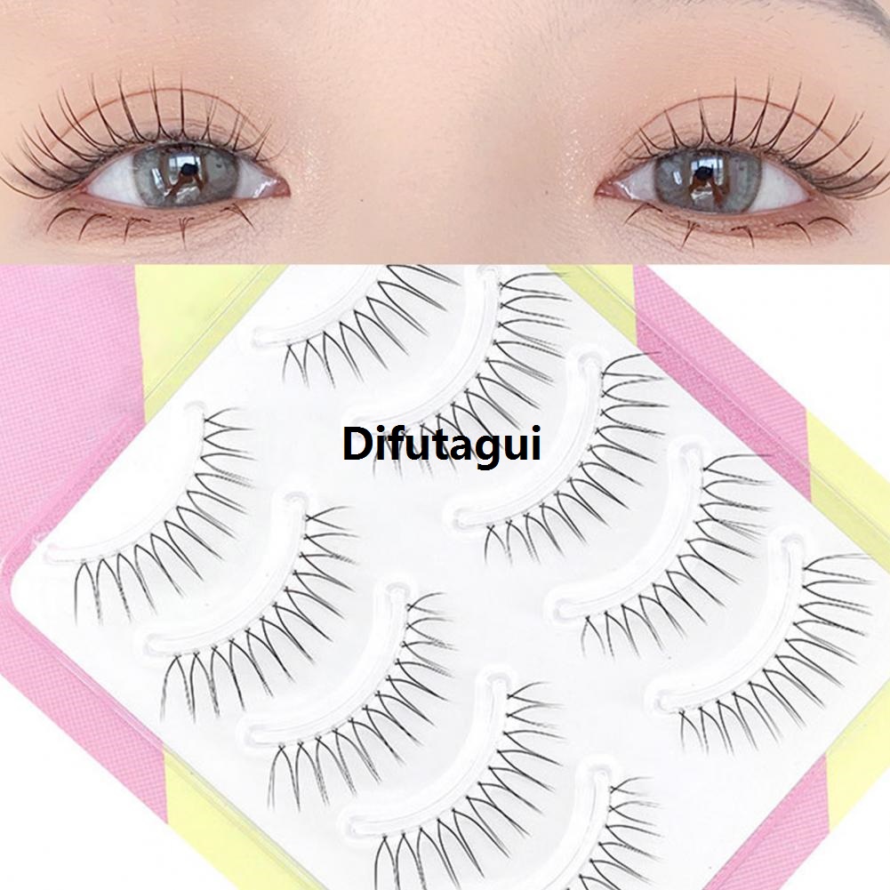 Difutagui Trendy False Eyelashes Handmade Fibers Dense Soft Handmade V-shaped Hot Selling Extension Eyelashes Artificial Eyelashes Magnify Eyes