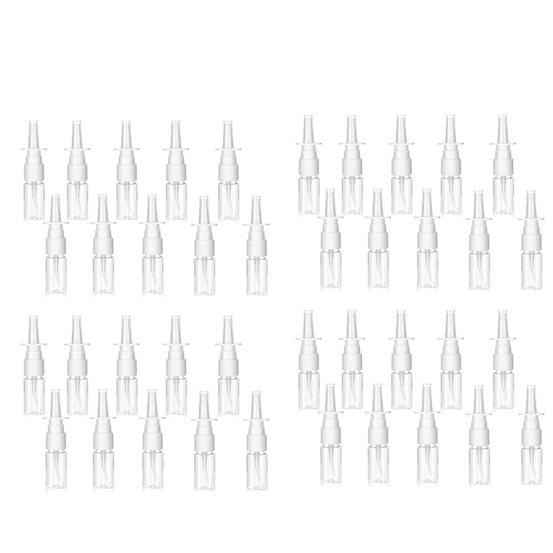 OUMERY 40Pcs Nasal Bottle, 10ML Clear Small Empty Nose Bottle Reusable Fine Mist Sprayers for Travel