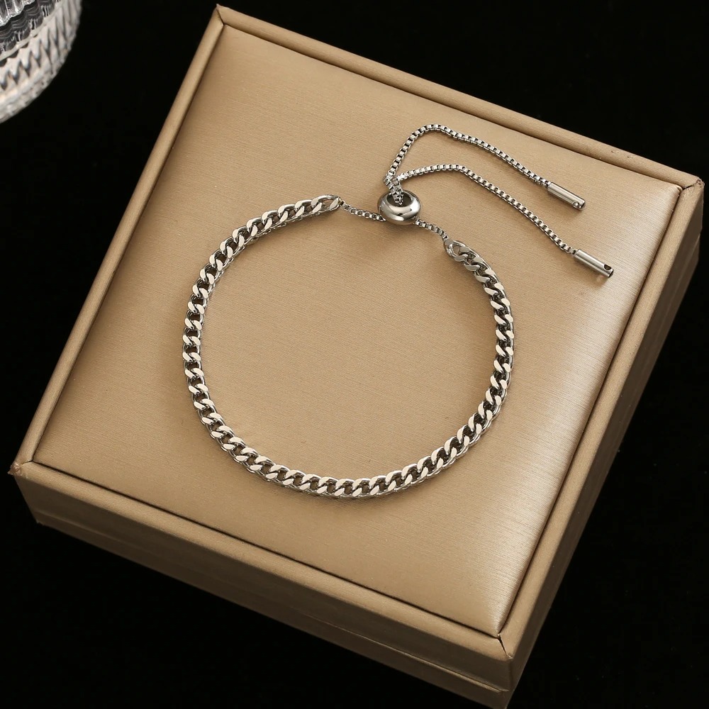 High Quality 26cm Stainless Steel Bracelet New Design Fashion Link Chain Bracelets Unisex Adjustable Hiphop/Rock Bracelet
