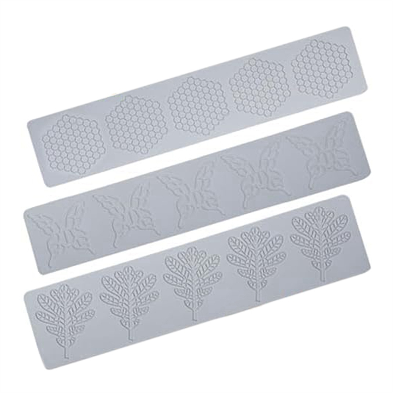 Tile Cake Fondant Mold Reusable Silicone Mold Embossing Mat Silicone Mold Silicone Mold Honeycomb Leaf and Butterfly