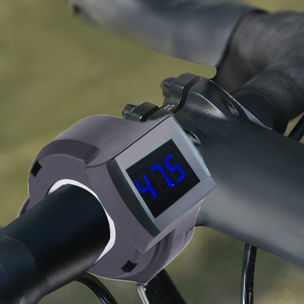 Durable Black Electric Bike Voltage Display Digit Display Easy To Install Bike LCD Battery Voltmeter Universal Fit Electric Bike Power Monitoring for 12V to 99V Electric Bike Voltage Display