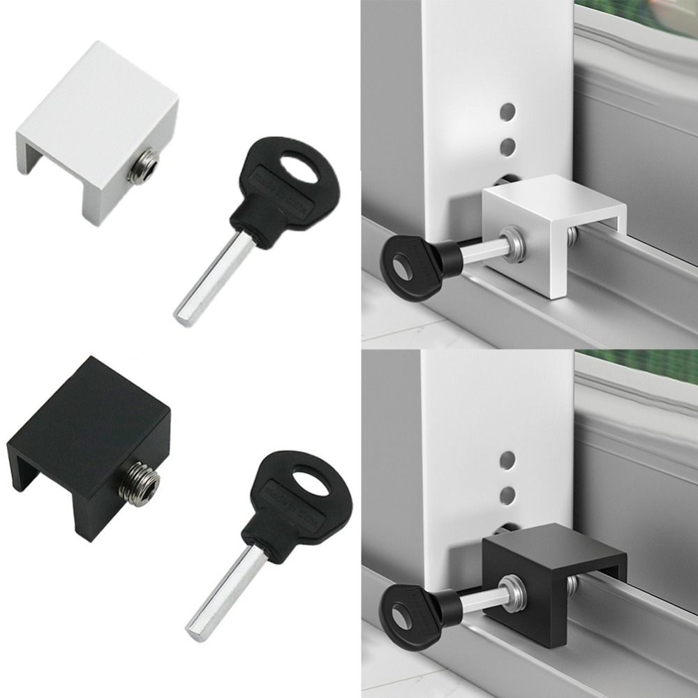 New Aluminum Alloy Window Locks Sliding Security Safety Window Lock Stopper Adjustable Sliding Door Clips Window