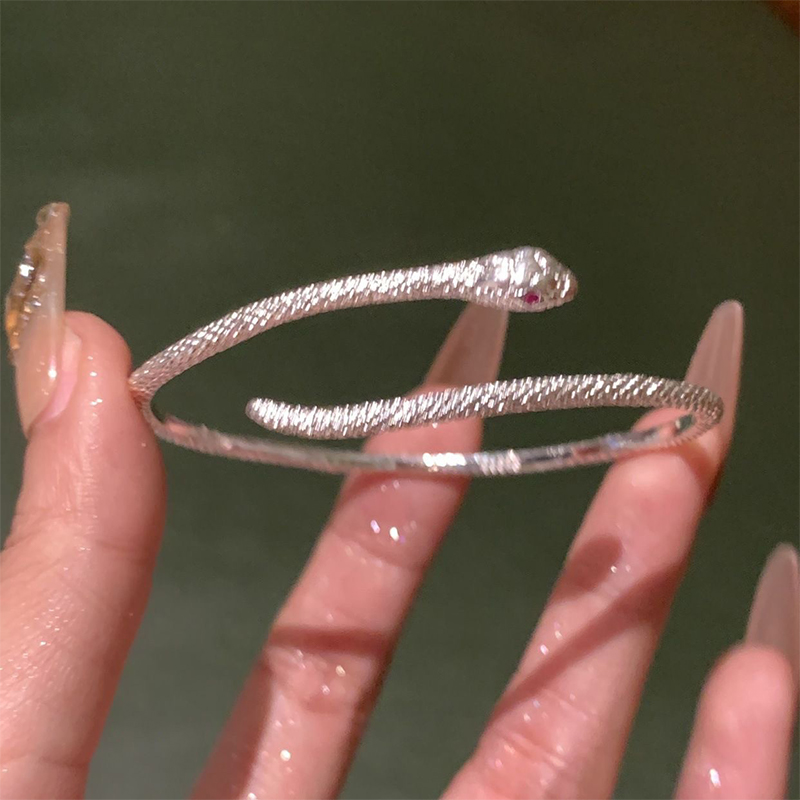 Silver Colour Snake Bracelets Bangle for Women Personality Fashion Simple Adjustable Bracelet Wedding Jewelry Birthday Gifts 5a63