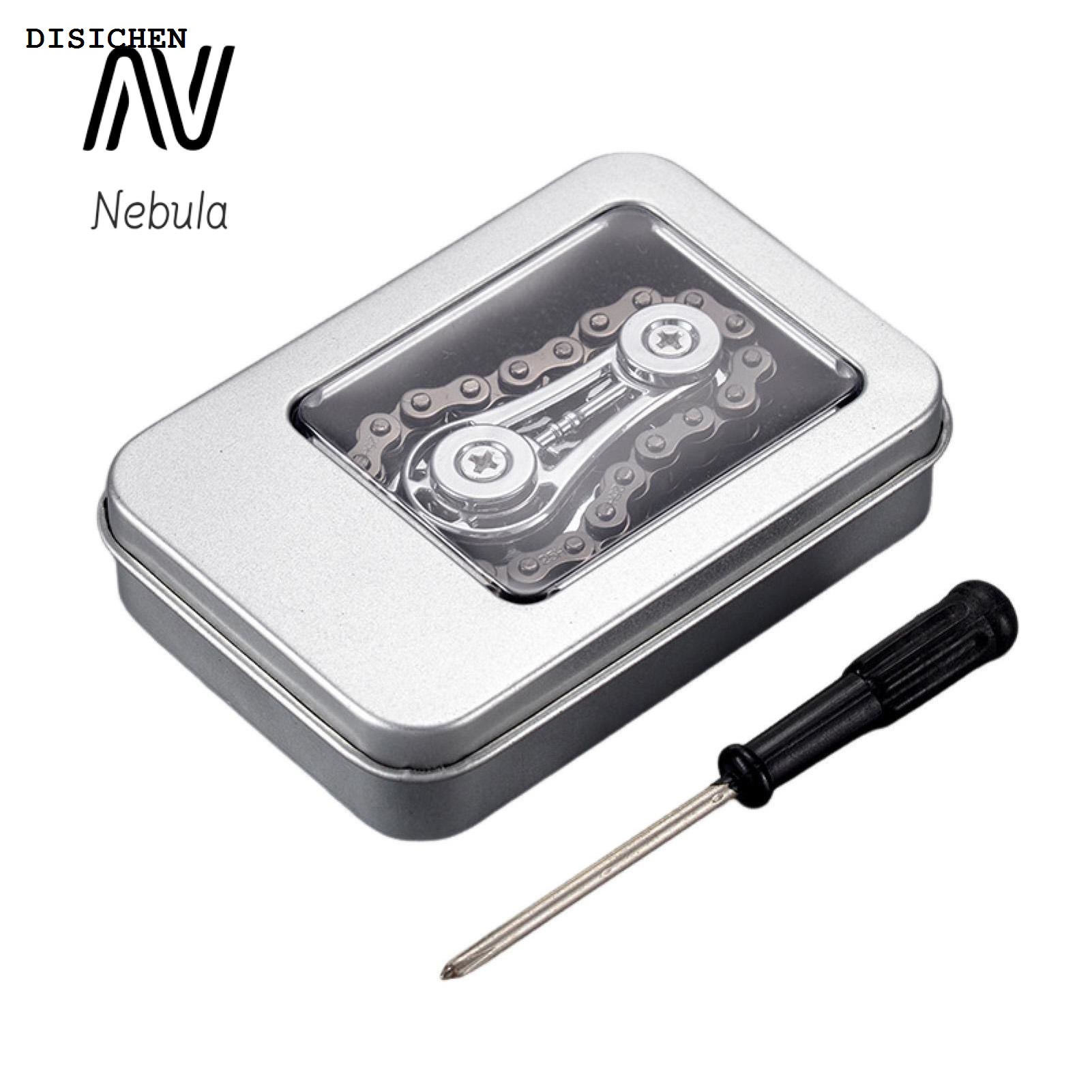 DISICHEN New style Nebula Portable Stress Reliever Sprocket Stainless Steel Fidget Sprocket Chain Stress Anxiety Relief Toy for Kids Teens Adults Portable Metal Spinner Gears Sensory Toy Compact Stress Relief Chain