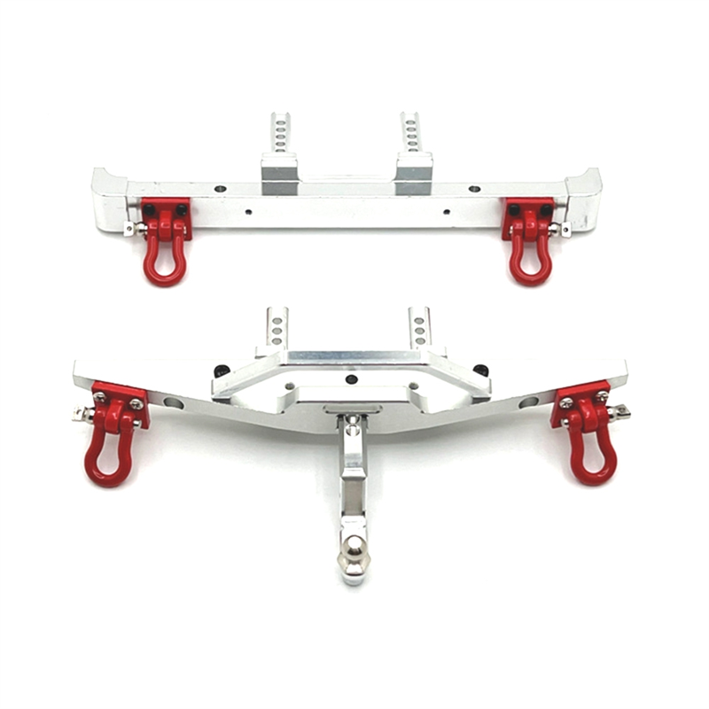 NAMUNY For 1/12 MN128 RC Car Parts Metal Upgrade Front and Rear Bumper Kit Silver
