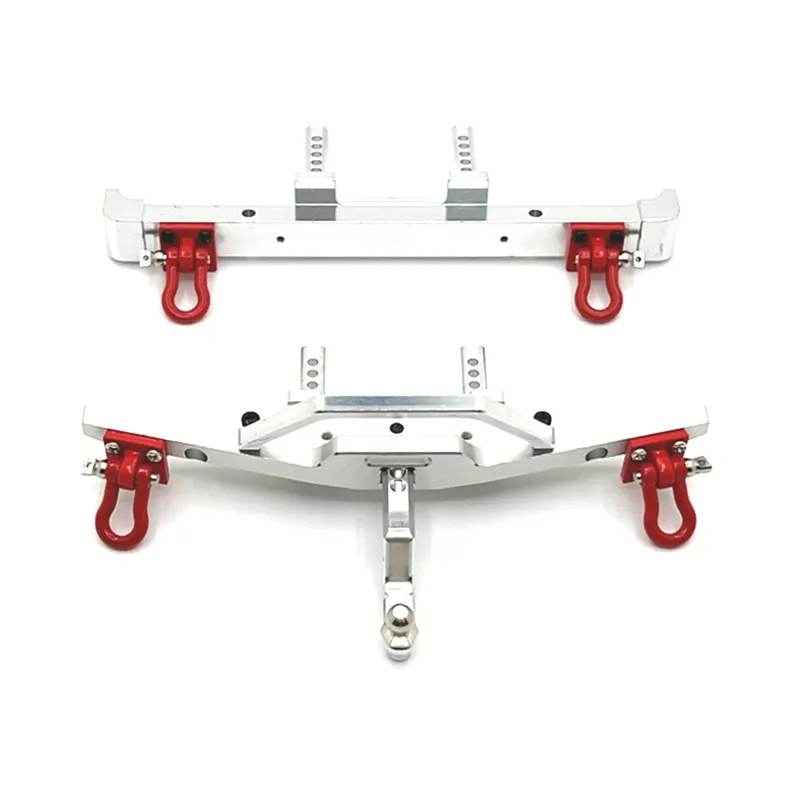 NAMUNY For 1/12 MN128 RC Car Parts Metal Upgrade Front and Rear Bumper Kit Silver
