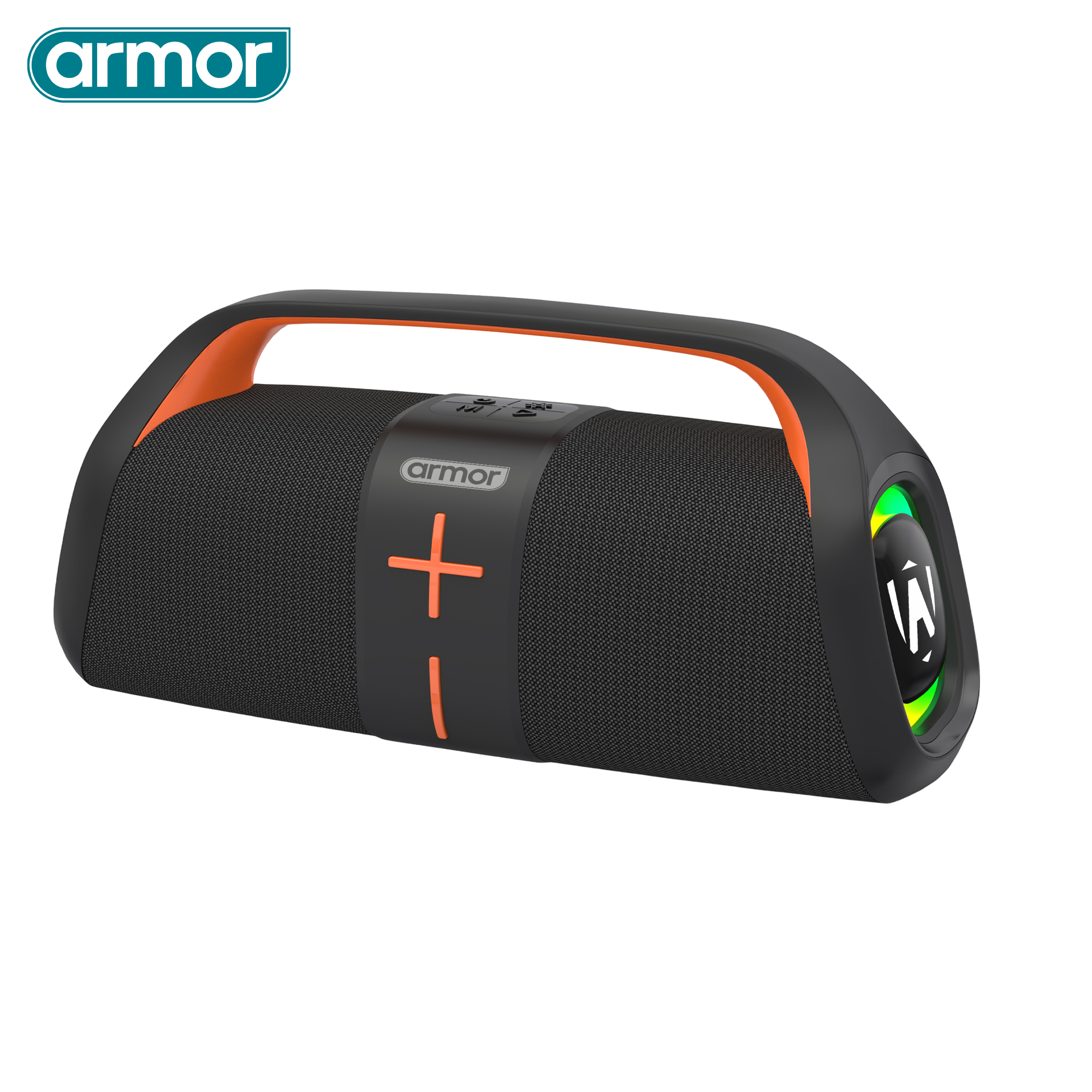 Armor Bass 450 Bluetooth Speaker, 20W Portable Wireless Speaker with TWS Connection, RGB Lights, IPX5 Waterproof, 6 Hours Playtime, FM Radio, TF Card Support, Type-C Charging