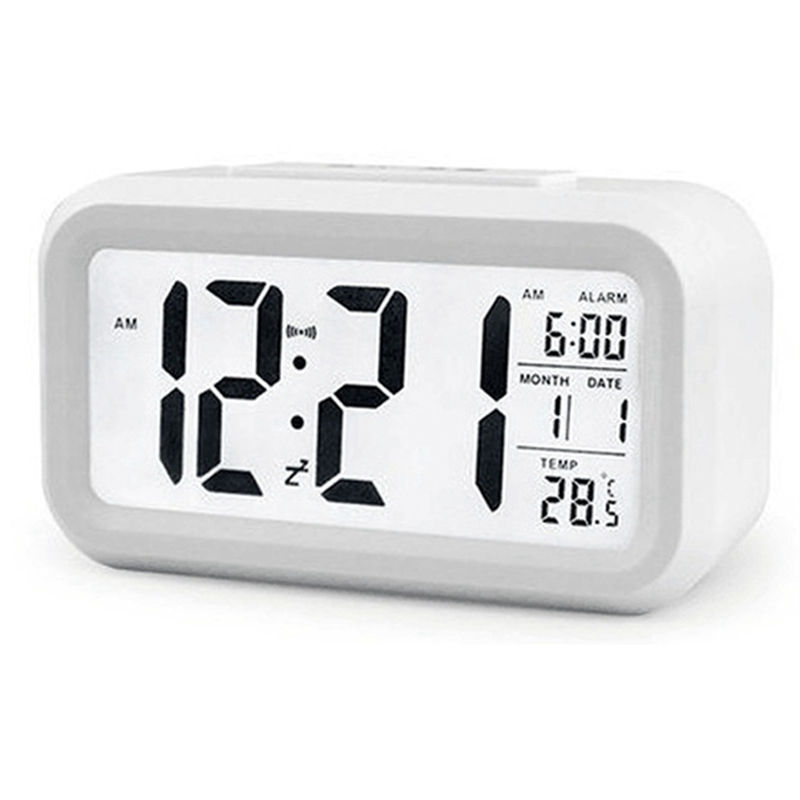 LED Digital Alarm Clock Snooze Electronic Alarm Clock Temperature Humidity Display Desktop Clocks Home Decoration Durable Easy Install