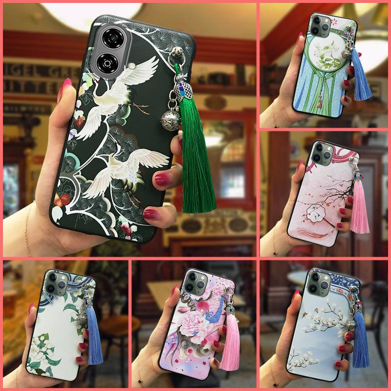Shockproof Waterproof Phone Case For ZTE Blade A36E Tassel Soft case Protective Silicone Back Cover Durable TPU Bell