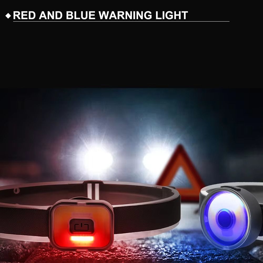 Five speed adjustment Red Blue Light COB Headlamp Adjustable Headlight Waterproof Magnetic Headlamp Super Bright Hands-Free Portable Headlight Camping