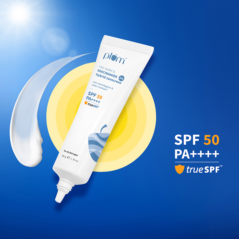 Plum Goodness 2% Niacinamide & Rice Water Spf 50 Pa+++ Hybrid Sunscreen 50Ml - image 1
