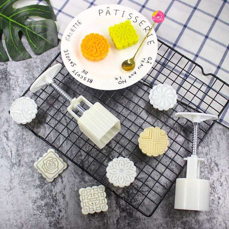 Mid Autumn Festival Mooncake Mould DIY Hand Pressure Fondant Decoration Tools Moon Cake Mold