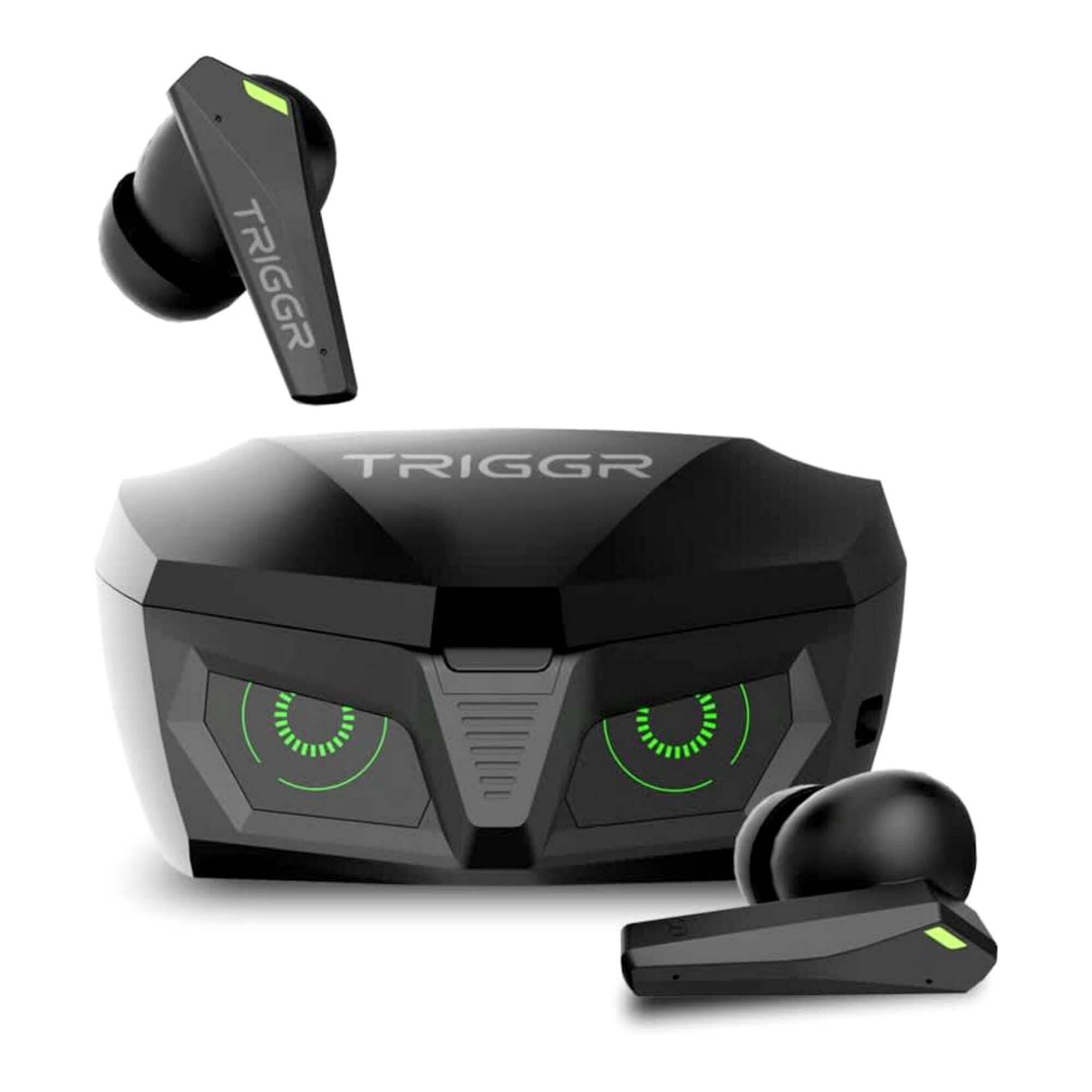 TRIGGR Kraken X1 with Battery Display, 40ms Ultra-low Latency, Quad Mic ENC, 40Hr Battery, Fast Charge, v5.3 Bluetooth Earbuds