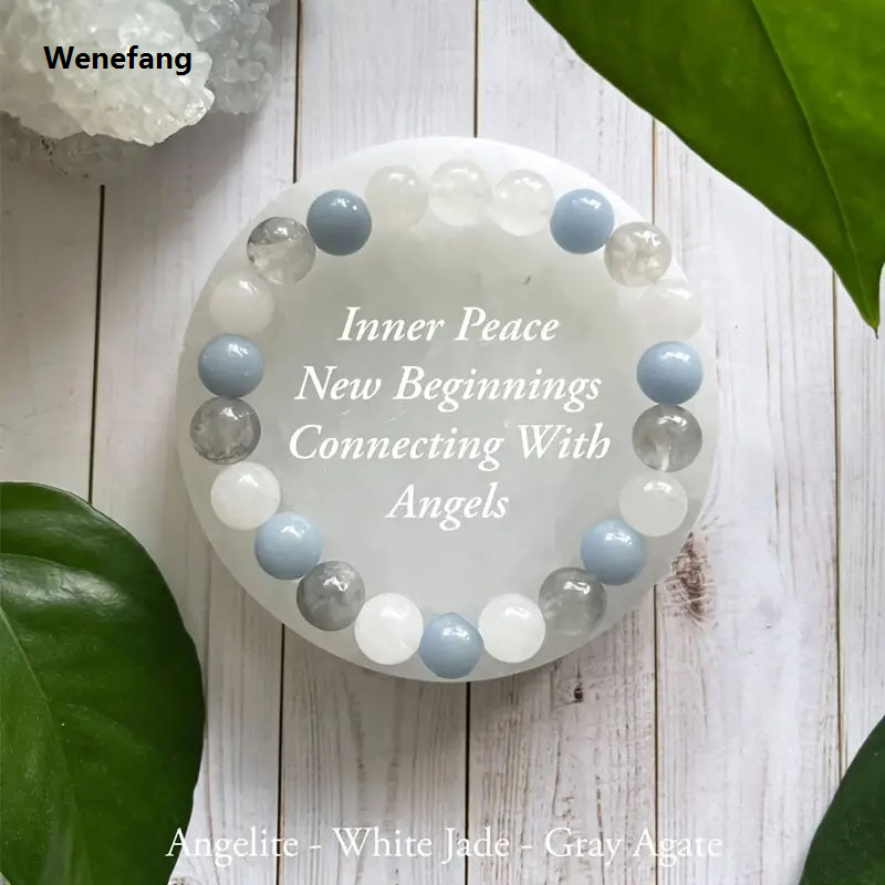 Wenefang good quality New 2024 bracelets women Men crystal Natural stone stretchy Gemstone beads bangles Gifts For girls boy braclet