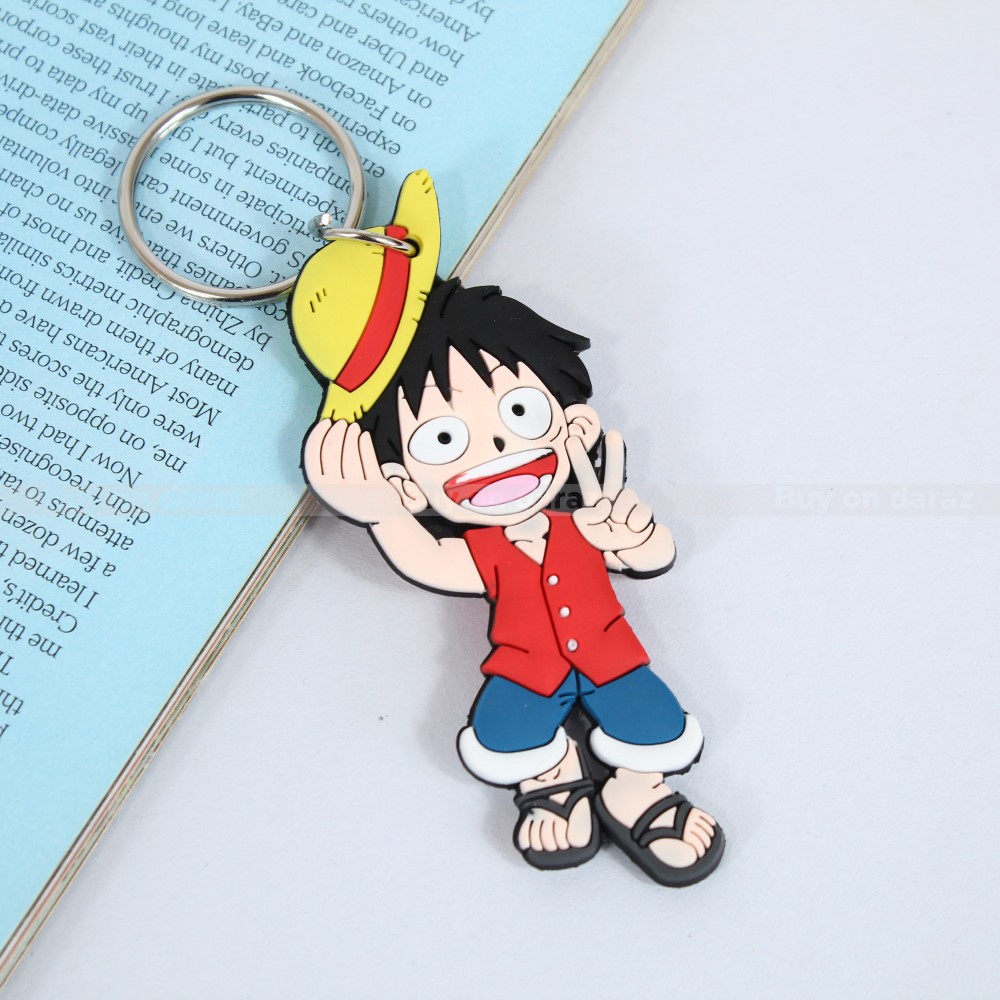 Monkey D. Luffy Peace / One Piece Straw Hat Anime Keyring