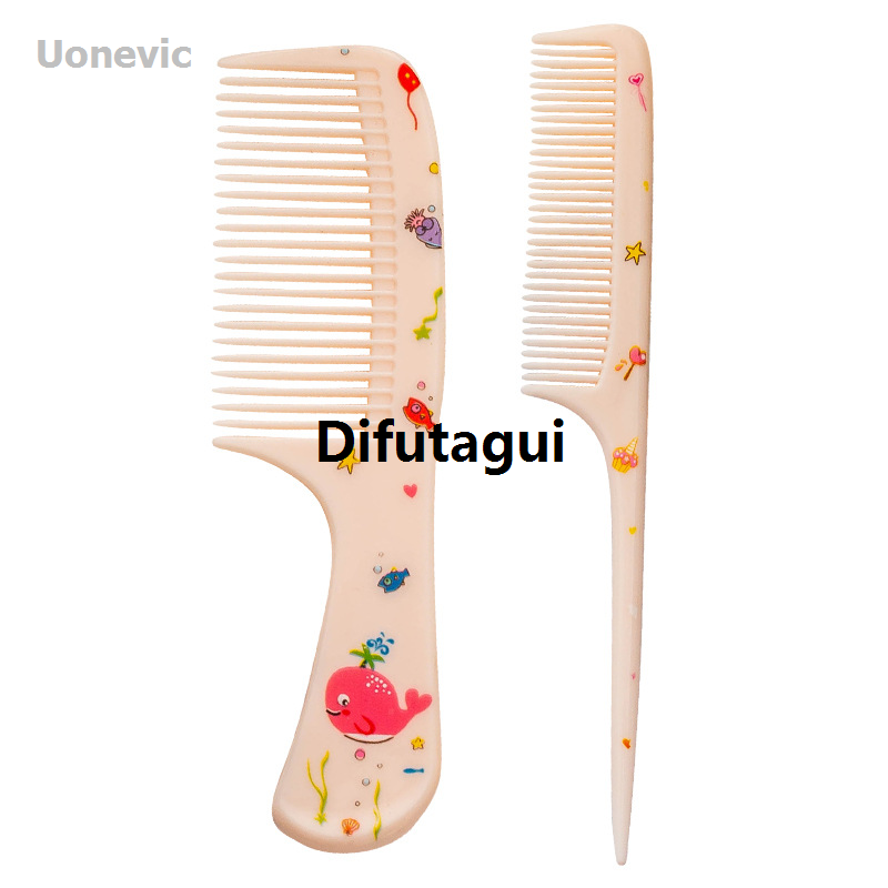 Difutagui Children's deer unicorn comb whale dinosaur long neck comb suitable Fashion Profesional for girls children's hair comb tail 2 pieces/set cute