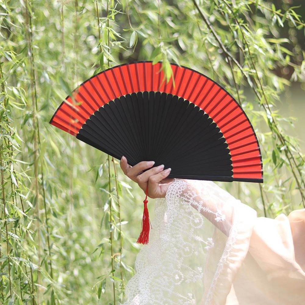 Creative Japanese Style Folding Hand Fan Bamboo Frame Portable New Chinese Style Fan Cotton Linen Cloth Handheld Fan Perform Props
