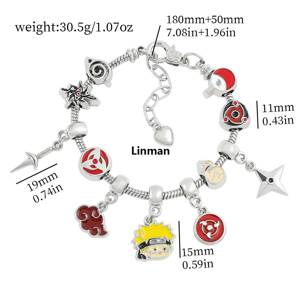Linman High Quality Naruto Anime Chains Anime FiNew style gure Personality Hand Chains Bangles Girl