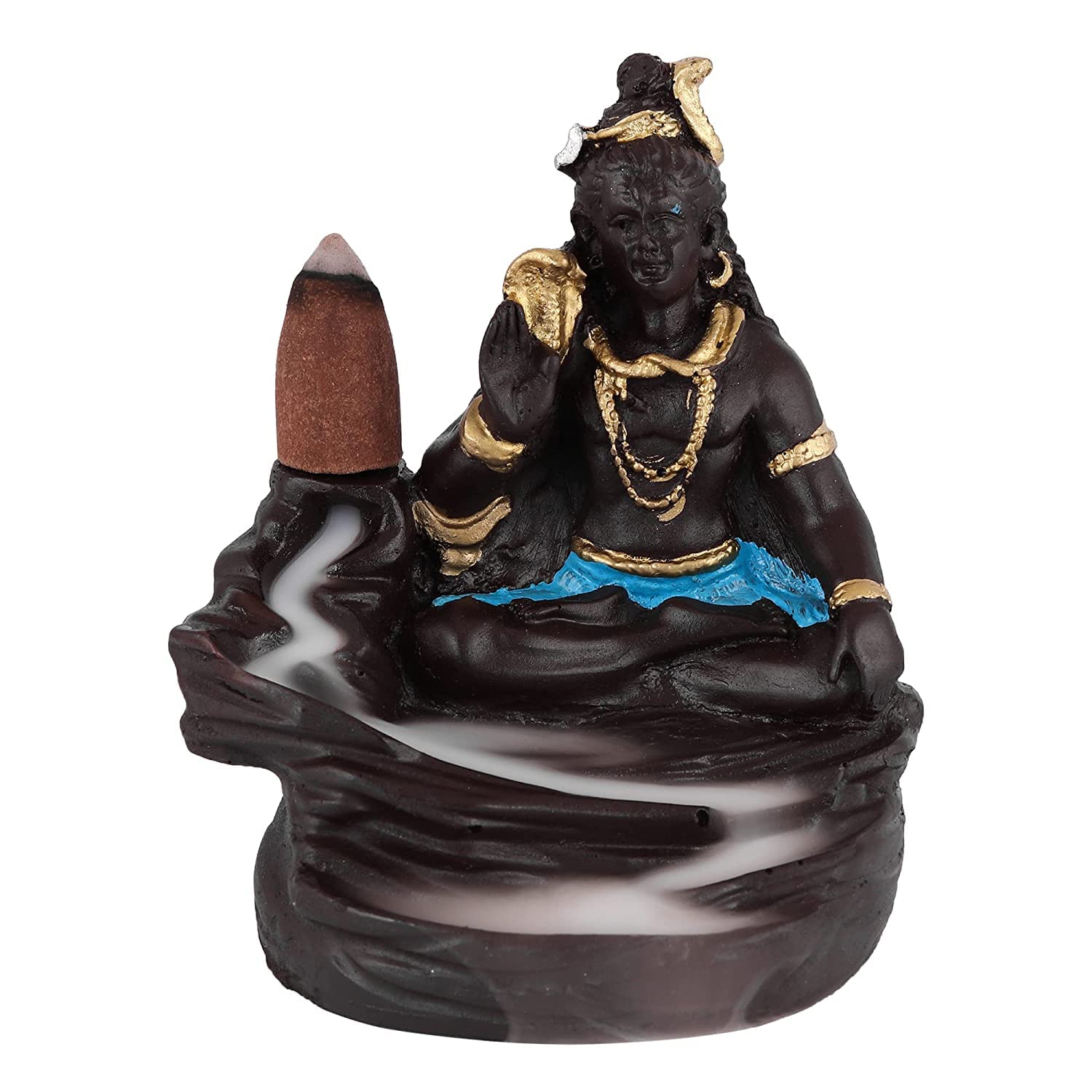 Lord Shiva Smoke Fountain Incense Burner with 10 Backflow Cones