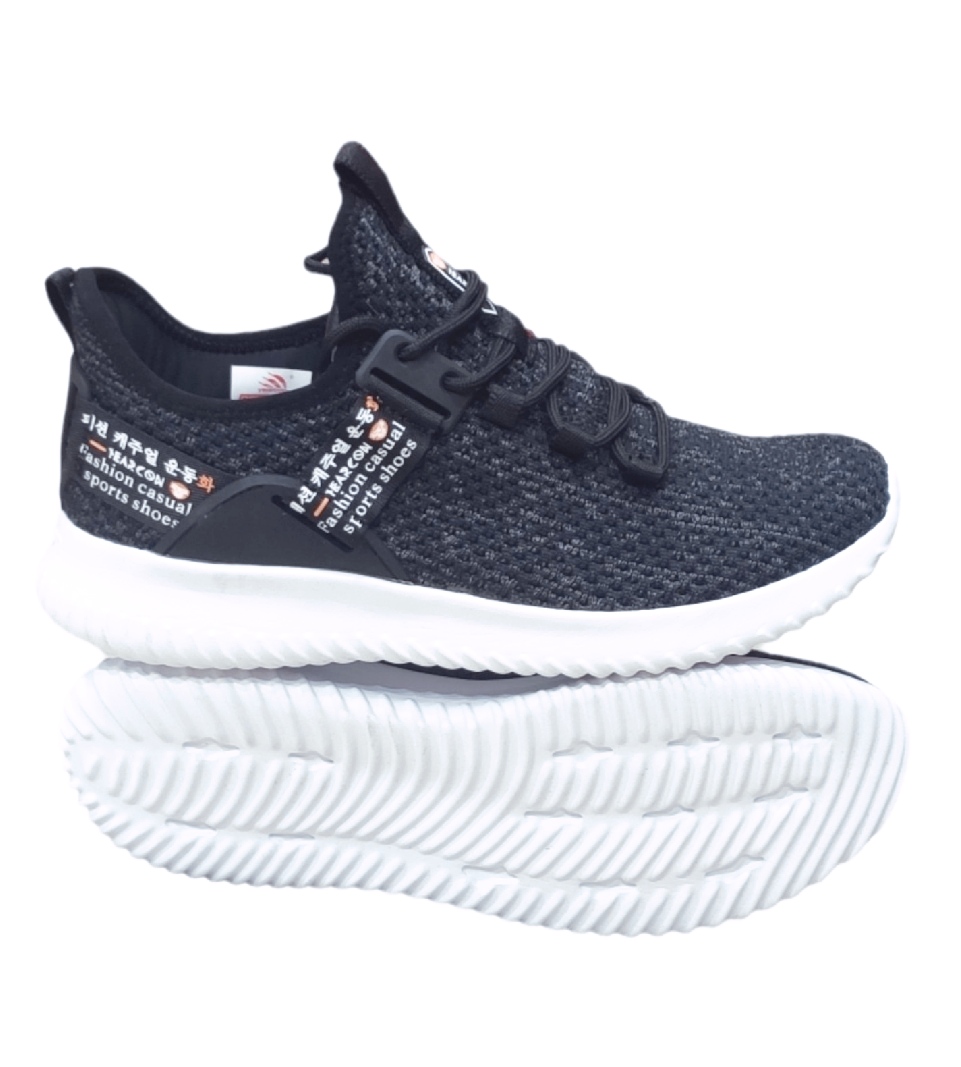 Yearcon Black White Easy Shoes For Men (5016)