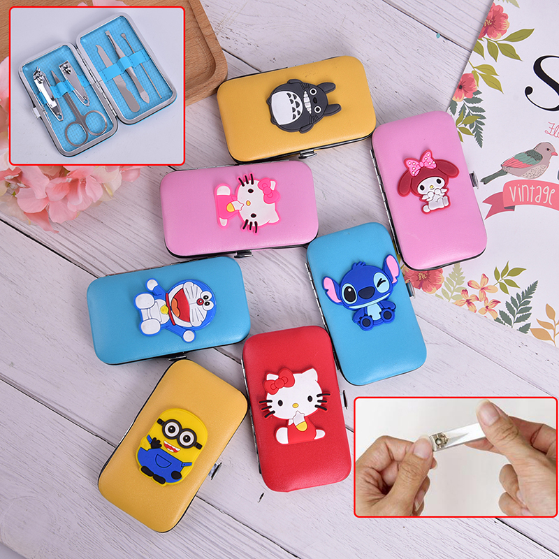 6pcs/set Cartoon Creative Portable Nail Clippers Set Manicure Pedicure Tools