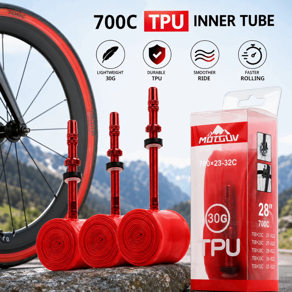 Durable 700Cx23-32C Road Bicycle Inner Tire 28g Lightweight Aluminum Alloy TPU Inner Tube Pink TPU Cycling Bike Tires Road Bike