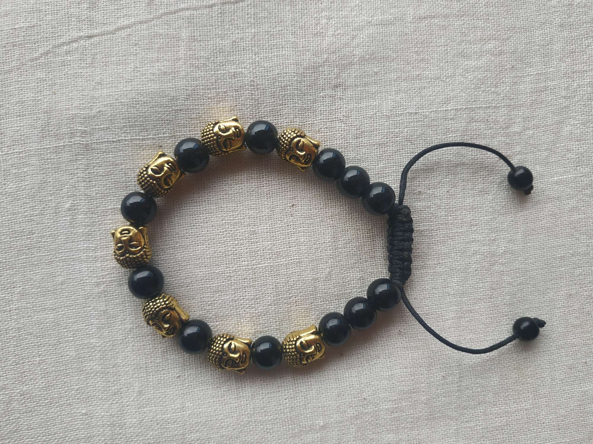 Buddha Head Beads Bangles Golden Colour