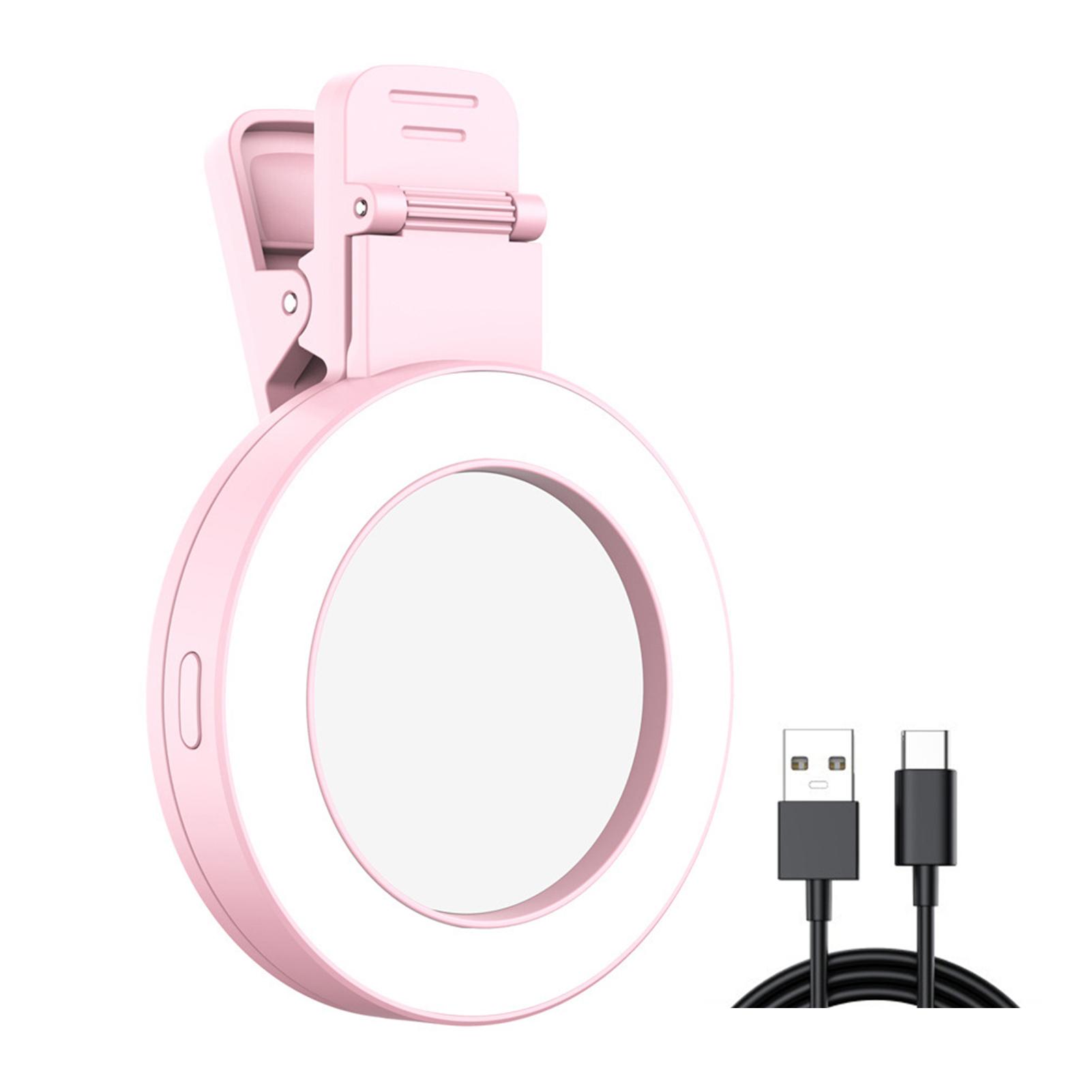 Rechargeable Selfie Light 180-degree Rotatable Led Selfie Ring Light with Mirror Super Bright Rechargeable Makeup Fill Light for Phone