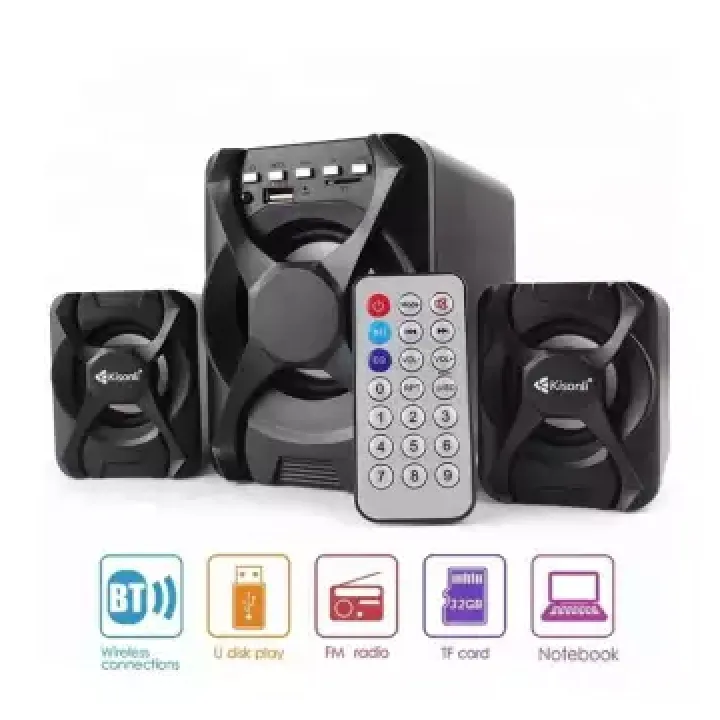 Kisonli U-2500Bt USB Computer Speaker For Gaming with Bluetooth and FM