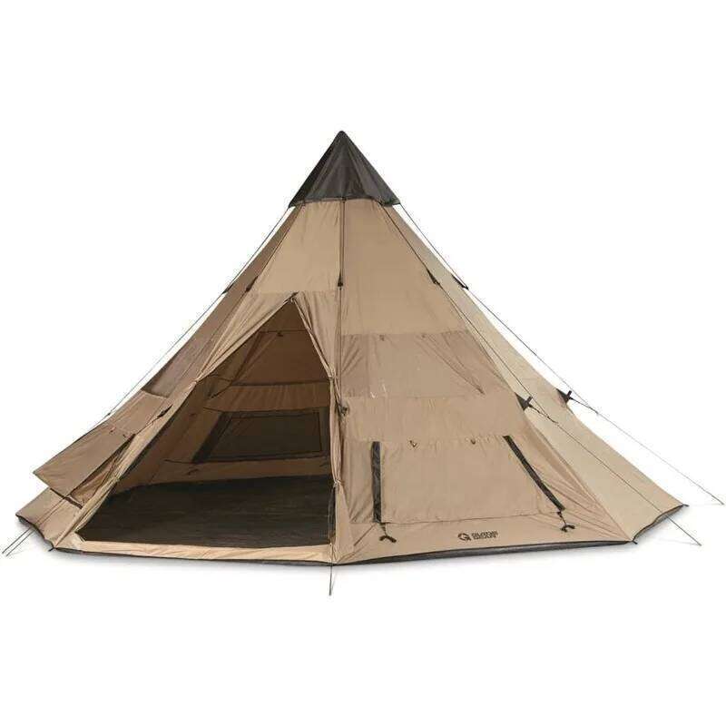 Guide Gear Camping Teepee Tent for Adults, Outdoor, Waterproof, Family, 8 Person, x 18